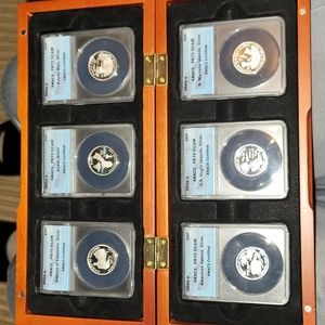 Set of 6 2009 Silver Territory Quarters. Graded PR70. HIGHEST GRADE POSSIBLE.